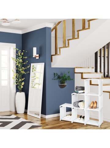 relaxdays 2x Stufenregal in Weiß