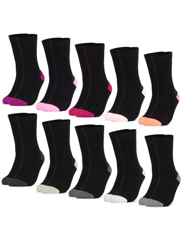Occulto 10er Pack Muster Baumwollsocken Gertrud in Schwarz-Pink