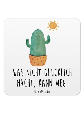 Mr. & Mrs. Panda Untersetzer für Gläser Kaktus Sonne mit Spruch in Weiß