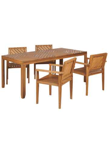 Beliani 5-tlg Gartentisch Set BARATTI in Braun