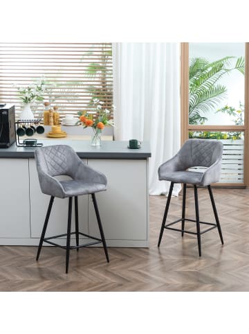 HOMCOM Barhocker-50L x 56B x 98H cm-Grau