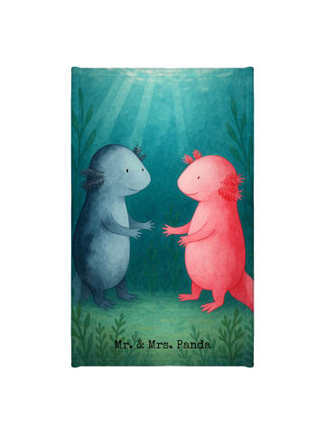 Mr. & Mrs. Panda Gästehandtuch Axolotl Liebe Design ohne Spruch in Weiß