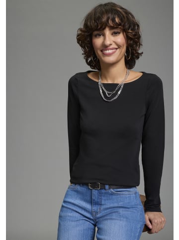 Laura Scott Langarmshirt in weiß + schwarz
