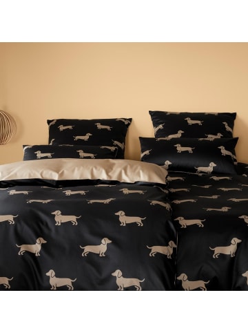 Elegante Bettwäsche Dogs in schwarz beige