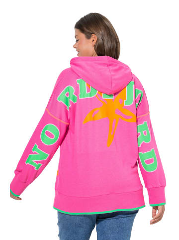 LAURASØN Sweatshirt in neon fuchsia