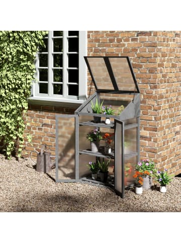 Outsunny Gewächshaus 70L x 50B x 120H cm Grau