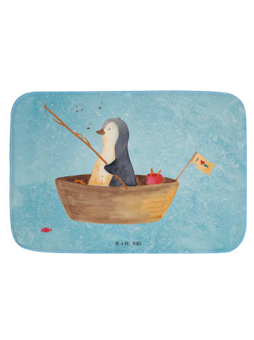 Mr. & Mrs. Panda Badteppich Pinguin Angelboot ohne Spruch in Eisblau
