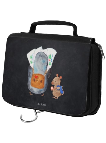 Mr. & Mrs. Panda Kosmetiktasche Pinguin & Maus Wanderer ohne Spruch in Kreidetafel