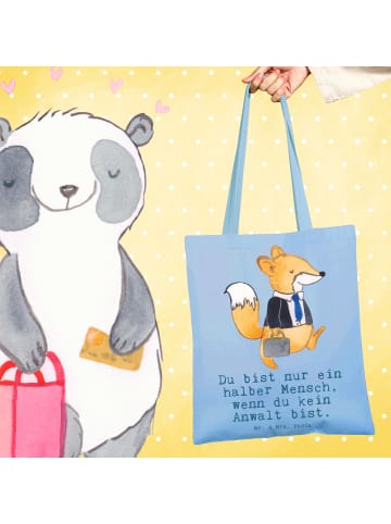 Mr. & Mrs. Panda Tragetasche Anwalt Herz mit Spruch in Sky Blue