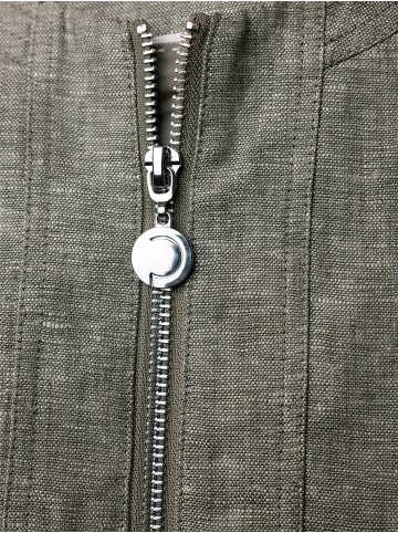 creation L Leinenblazer in khaki-weiß-meliert