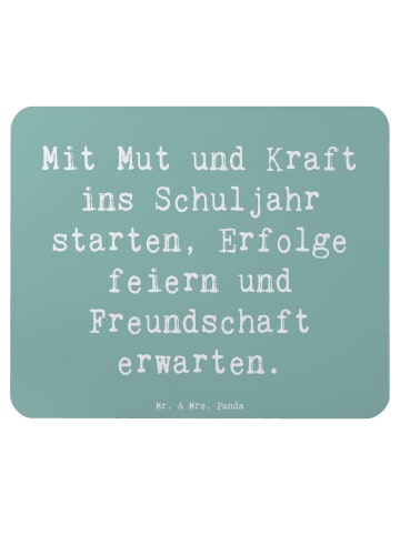 Mr. & Mrs. Panda Mousepad Spruch Mutiger Schulanfang mit Spruch in Meeresbrise