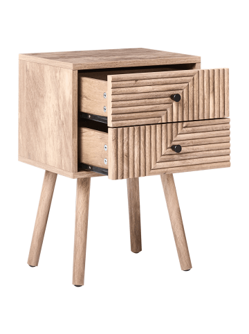 Beliani Nachttisch RONGE in Braun - (W) 38 x (H) 55 x (L) 30 cm