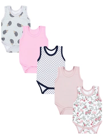 TupTam Baby Mädchen Achselbody 5er Pack in altrosa