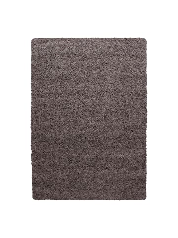 KADIMA DESIGN Teppich Hochflor Unifarben Polypropylen Wohnzimmer Shaggy in Taupe
