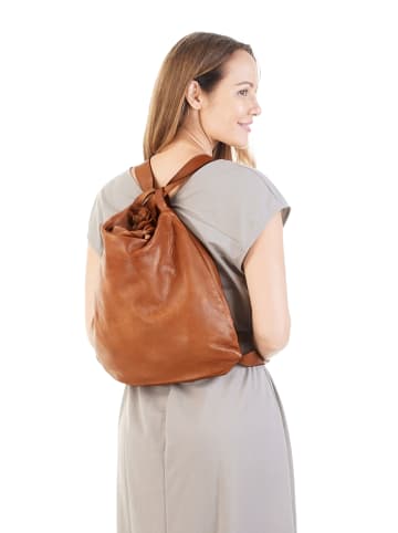 Forty degrees Rucksack-Shopper echt Leder in cognac