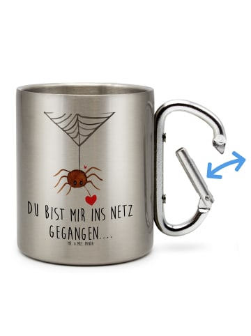 Mr. & Mrs. Panda Kaffeebecher Spinne Agathe Liebe mit Spruch in Silber
