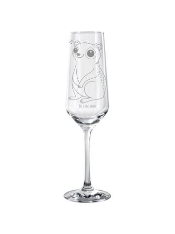 Mr. & Mrs. Panda Sektglas mit Gravur Plumplori Glücklich ohne Sp... in Transparent
