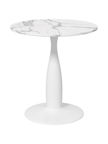 HOMCOM Esstisch-70L x 70B x 74H cm-Weiß