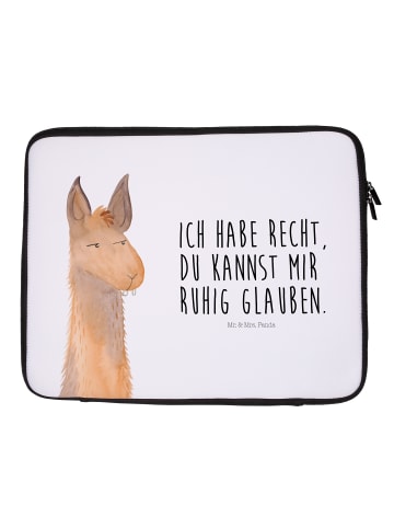 Mr. & Mrs. Panda Notebook Tasche Lamakopf Genervt mit Spruch in Weiß