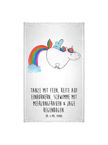 Mr. & Mrs. Panda Frottiertuch Einhorn Fliegendes Pferd mit Spruch in Weiß