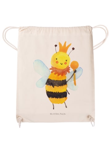Mr. & Mrs. Panda Drawstring Bag Biene König ohne Spruch in Creme