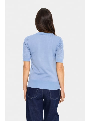 SAINT TROPEZ Strickpullover MilaSZ Gerade Passform in Blue Blizzard