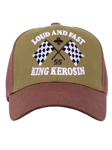 King Kerosin King Kerosin KING KEROSIN Baseball Cap mit Frontstickerei Loud and Fast in braun