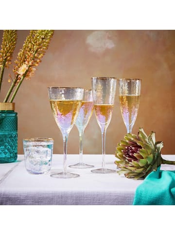 Butlers Karaffe mit 6 Gläsern mit Goldrand SMERALDA in Transparent