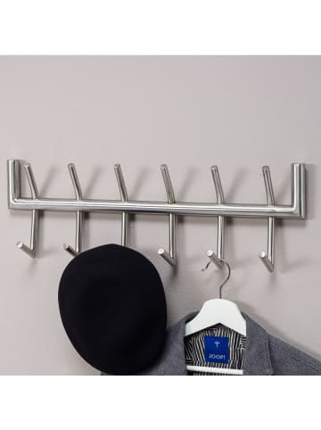 FineBuy Wandgarderobe in Silber / Metall / 60x10x19