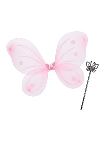 relaxdays 10x Feenflügel in Pink/ Silber