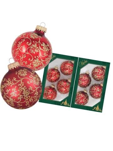 Krebs Glas Lauscha 8er-Set: Baumkugeln in Rot
