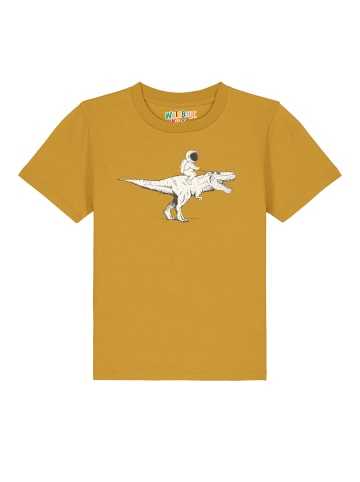 wat? Apparel T-Shirt Astronaut on T-Rex in Ocker