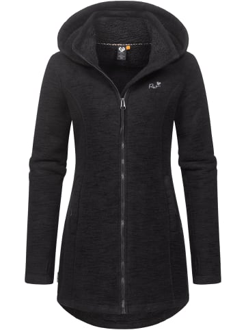 ragwear Longstrickjacke Leysha Melange in Black