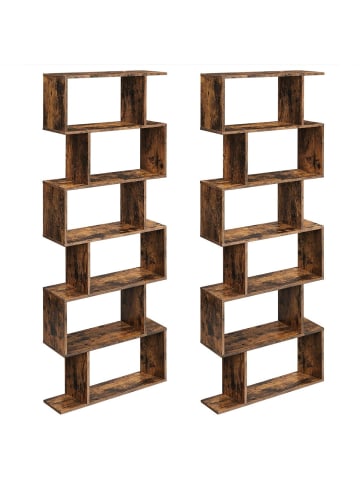 VASAGLE 2er Set: Bücherregal in Braun - (B)70 x (H)191.6 x (T)24 cm