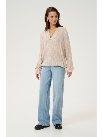 Kaffe Langarm-Bluse KAditte in Feather Gray,Chalk Print