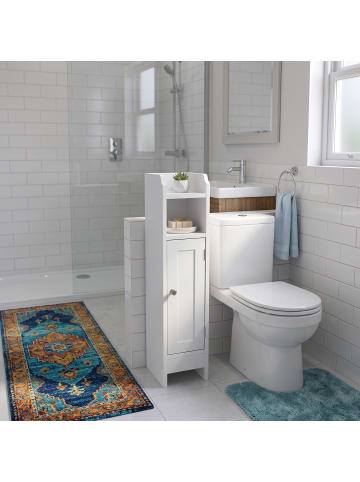 relaxdays Badezimmerschrank in Weiß - (B)18 x (H)80 x (T)20 cm