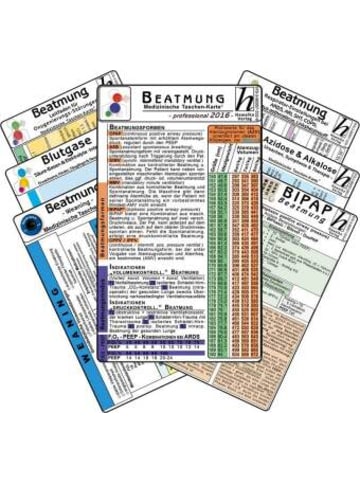 Verlag Hawelka Nonbook - Beatmung - professional 2016, 7 Medizinische Taschen-Karten