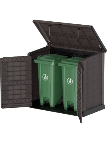 VCM  StoreAway Mülltonnenbox Gartenhaus 1200 L in Braun