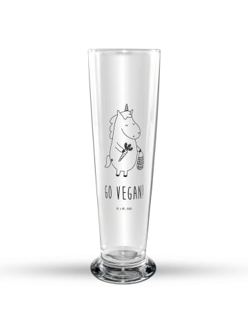 Mr. & Mrs. Panda Bierglas Einhorn Vegan mit Spruch in Transparent