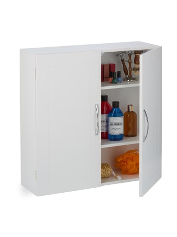 relaxdays Badschrank in Weiß - (B)60 x (H)60 x (T)20 cm