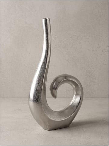 KADIMA DESIGN Metallvase organisch, massives Aluminium, handgefertigt, Modern in Silber