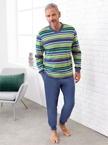 WITT WEIDEN Schlafanzug in jeansblau-gestreift