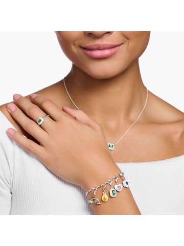 Thomas Sabo Charm-Anhänger Stein Orange in silber, orange