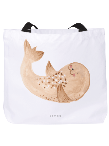 Mr. & Mrs. Panda Reisetasche Robbe Liegen ohne Spruch in Weiß