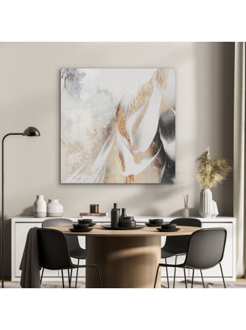 OnlyWow Akustibild Abstrakte Kunst weiß gold