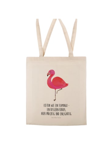Mr. & Mrs. Panda Shopping Tasche Flamingo Classic mit Spruch in Creme