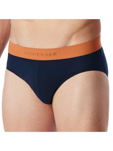 Schiesser Slip 5er Pack in Blau/Beige/Orange