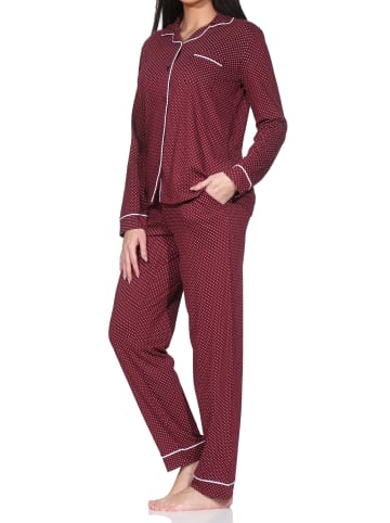 NORMANN Langarm Schlafanzug Pyjama Klassische Optik in Allover2