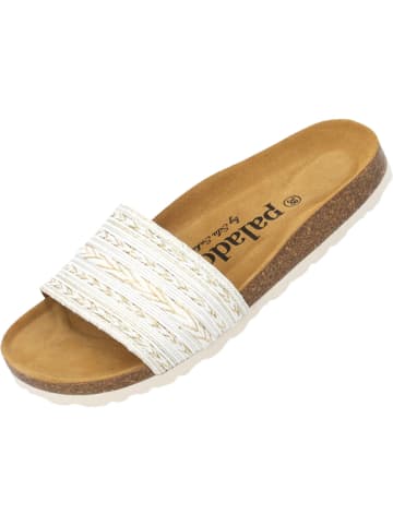 palado Pantoletten in bianco/oro (7cm)