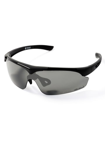 YEAZ SUNUP Magnet-Sport-Sonnenbrille in mattschwarz